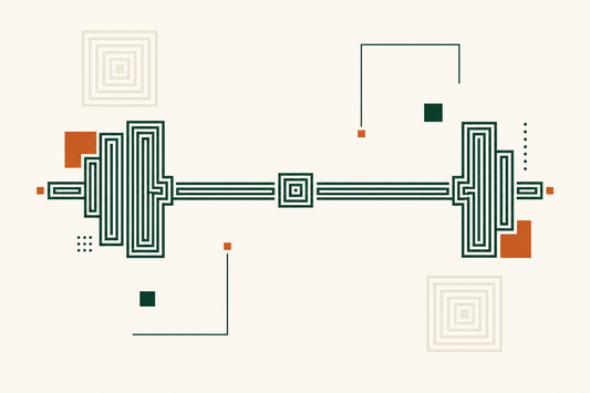 Ilustracion abstracta de una barra de pesas hecha con lineas