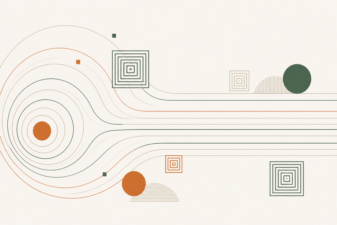 Ilustracion de ondas que se calman en lineas horizontales
